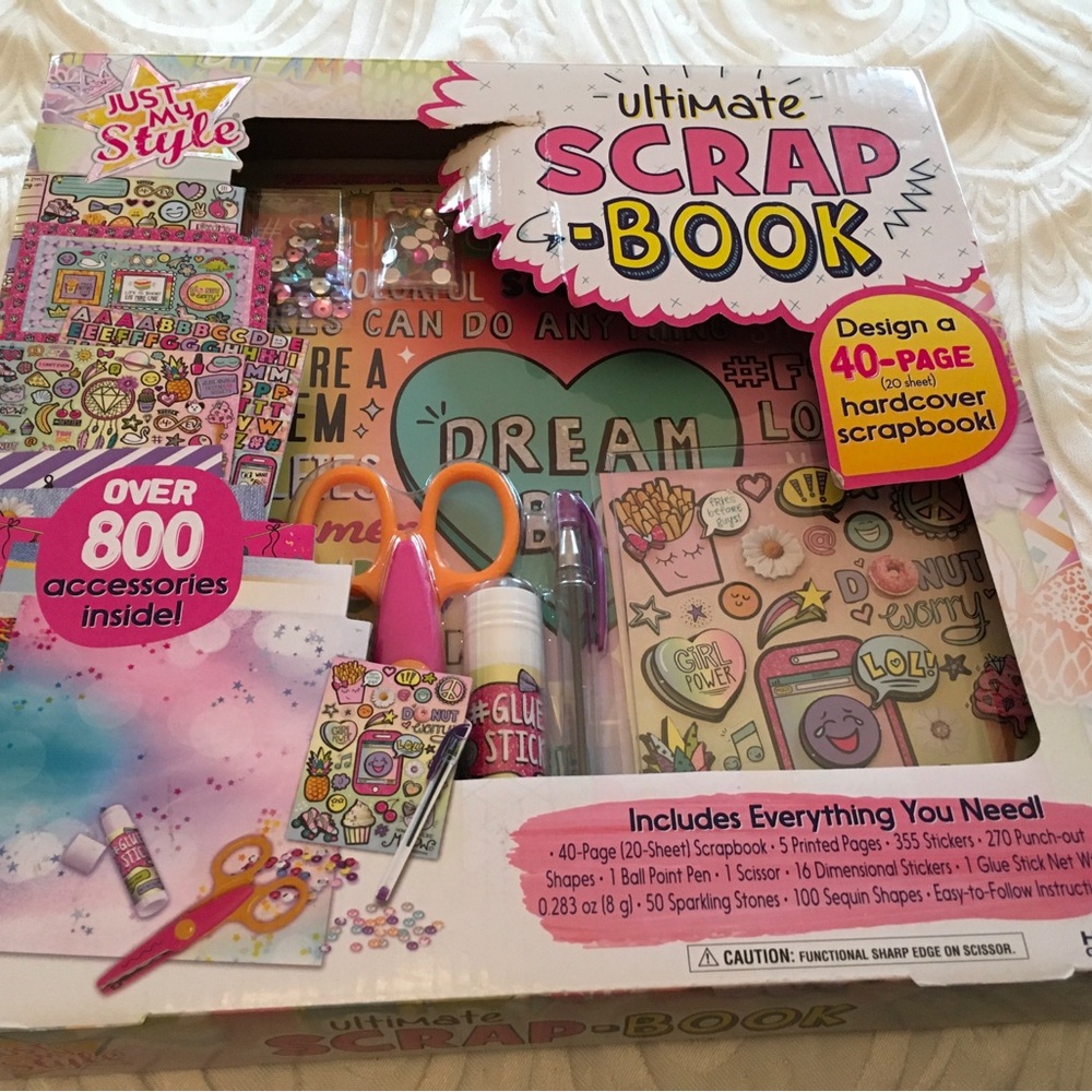 Ultimate Scrapbook Kit - Pink, Teal, Yellow Accents